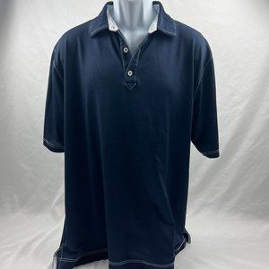 FOOTJOY Navy Blue Short Sleeve Collared Athletic Fit Polo Men’s Size XXL